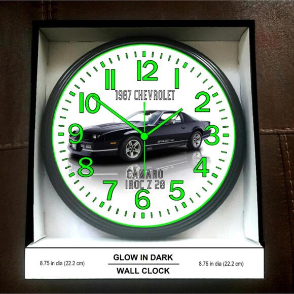 1987 Chevy Chevrolet Glow In The Dark Wall Clock New!
